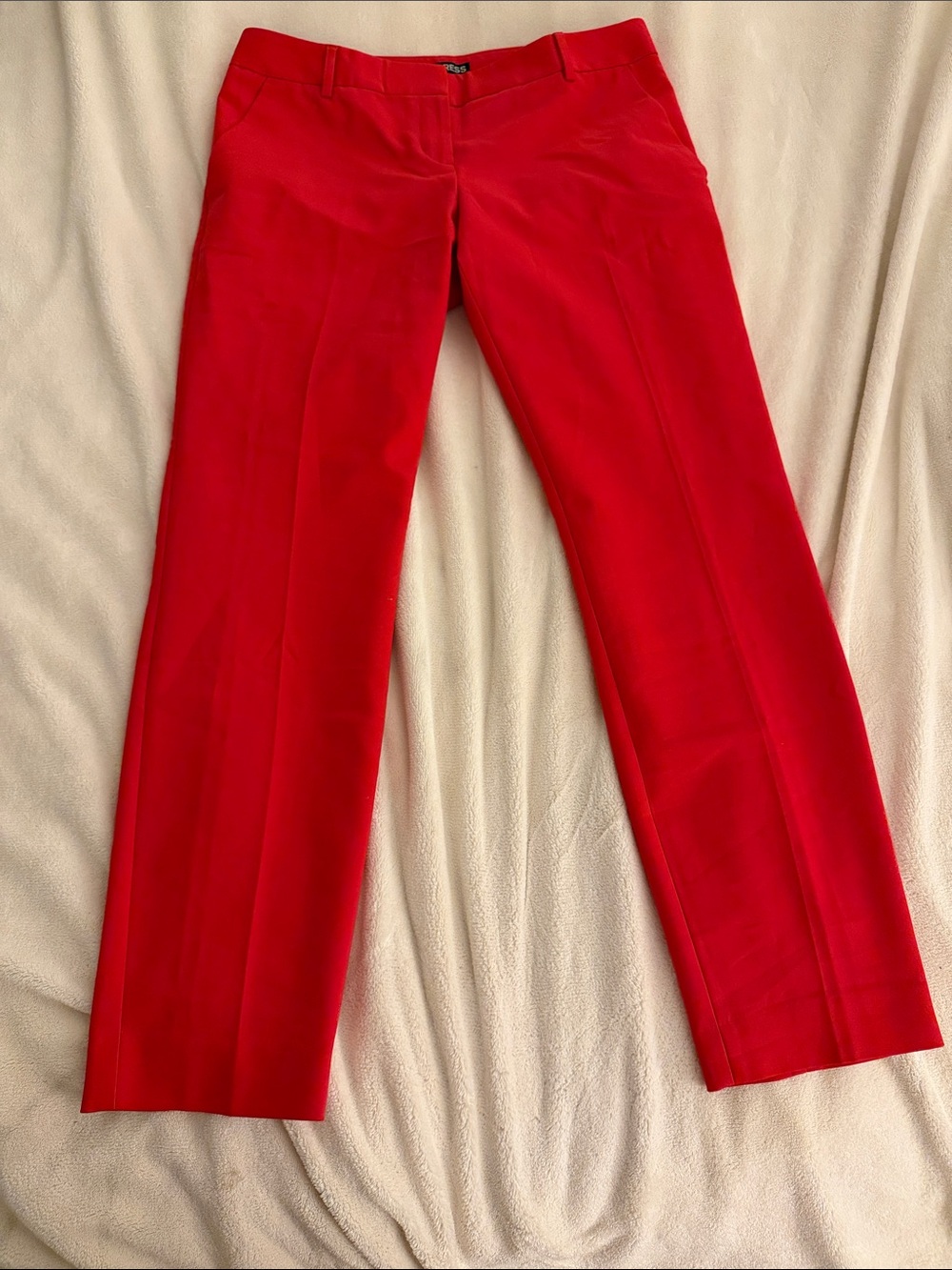 Express Red Straight-Leg Dress Trousers